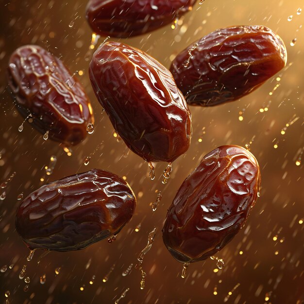 Fresh Dates Fruit Basking in Warm Golden Light Perfect for Ramadan