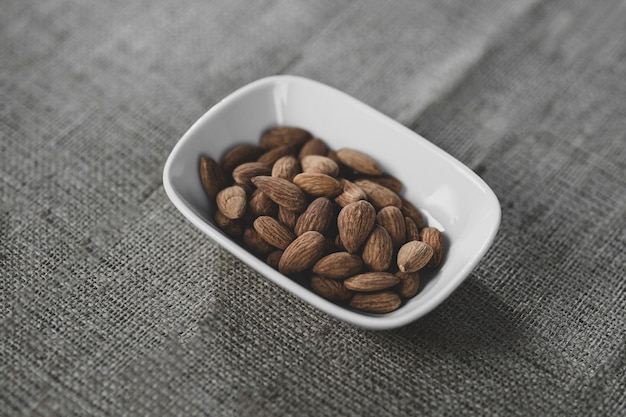 Fresh and delicious almonds on the table