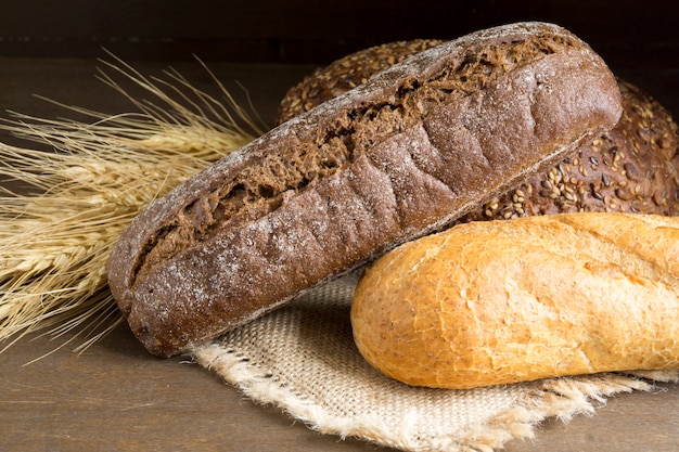 Fresh delicious bakery products. the view from the top.