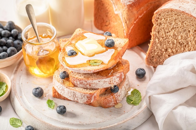 Fresh and delicious bread as a perfect breakfast