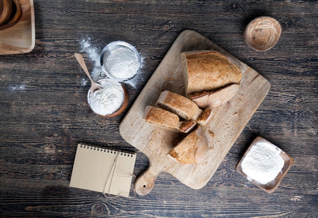 Fresh delicious bread made from flour and other natural products