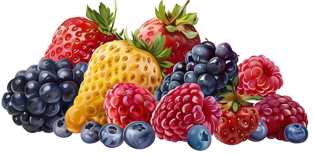 Fresh and Delicious Mixed Berries Illustration