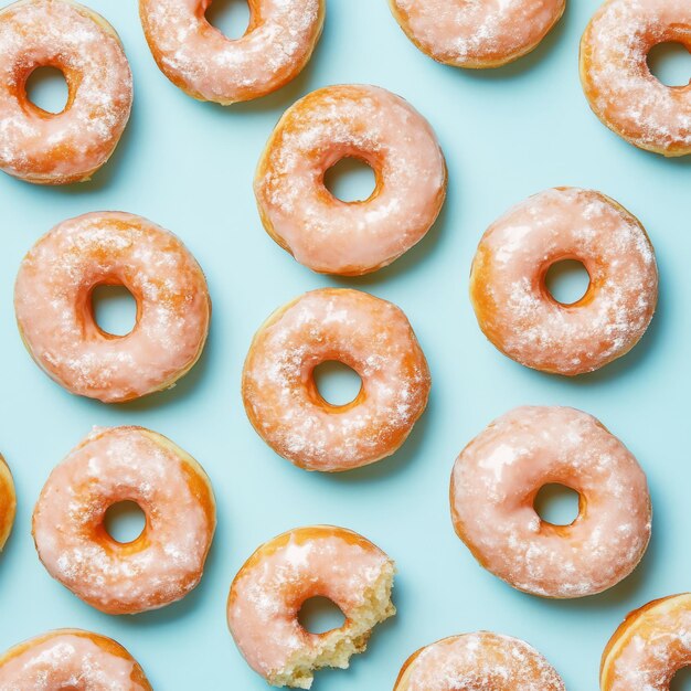 Photo fresh donuts a topdown view of delicious treats