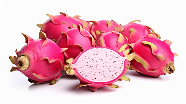 Fresh dragon fruit isolated on white background