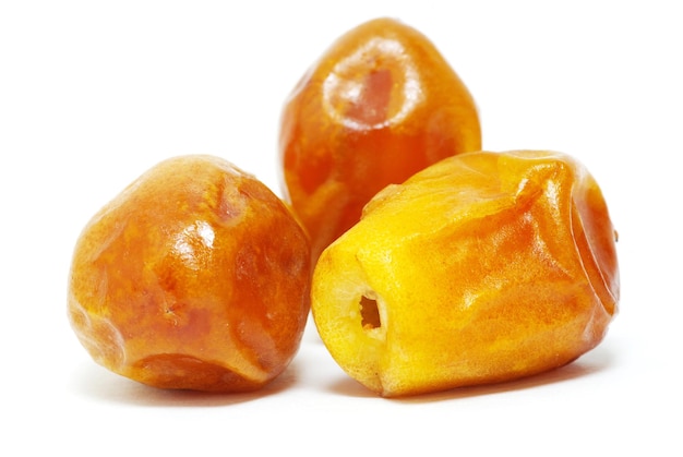 Fresh dried dates isolated on a white