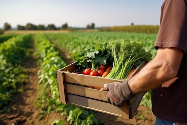 Fresh eco vegetables box Generate Ai