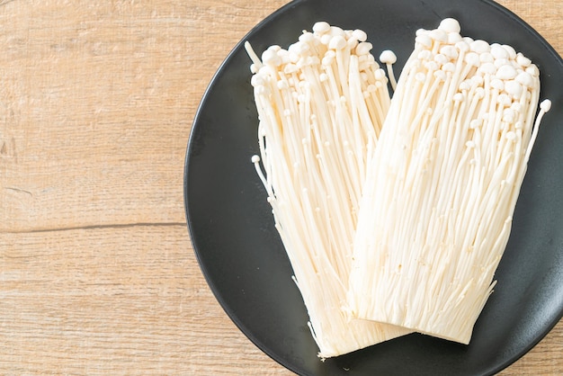 Fresh enoki mushroom or golden needle mushrooms