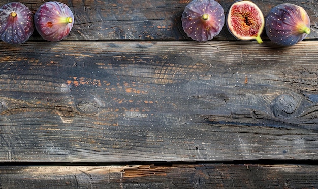 Photo fresh figs on a rustic wooden surface