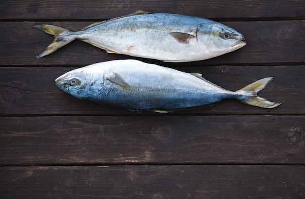 Fresh Fish on wood