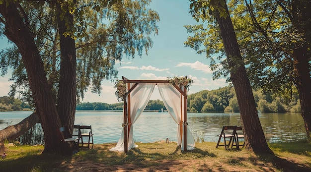 Photo fresh flowers wedding arch