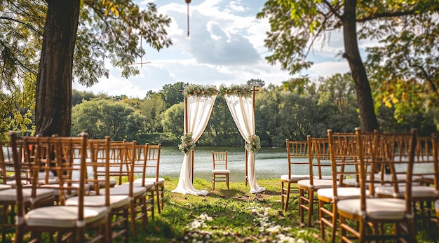 Photo fresh flowers wedding arch