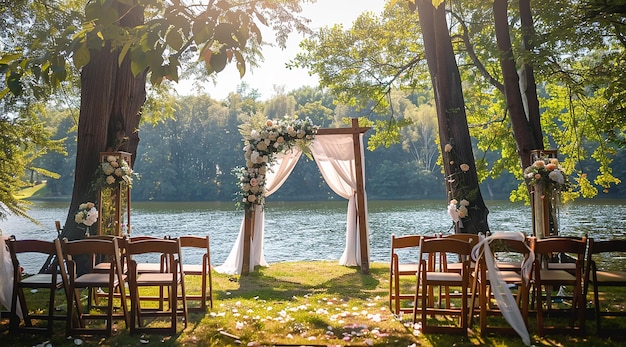 Photo fresh flowers wedding arch