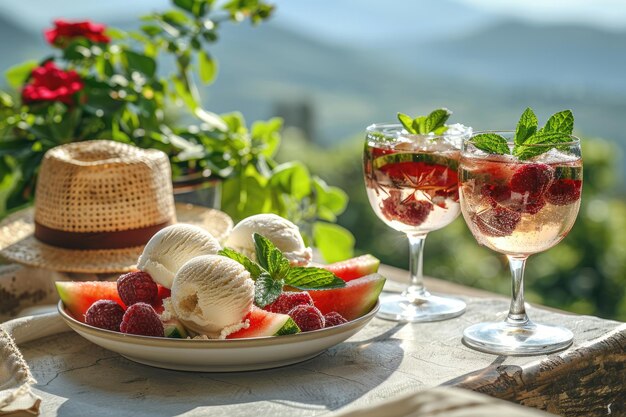 fresh food and drink tropical summer vibes professional advertising food photography