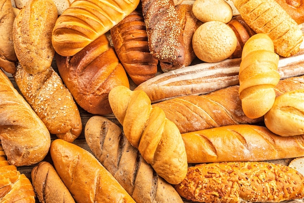 Fresh fragrant bread on the table.