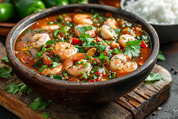 Fresh fragrant gumbo hyperrealistic and detailed