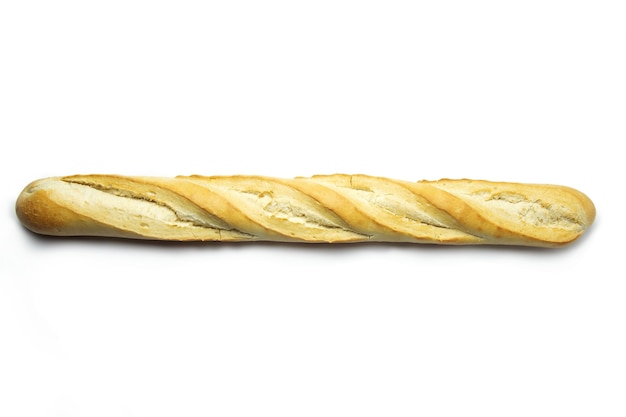 Fresh french white baguette isolated on white