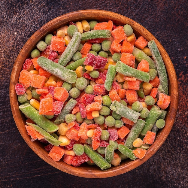 Fresh frozen vegetables for cooking in a bowl