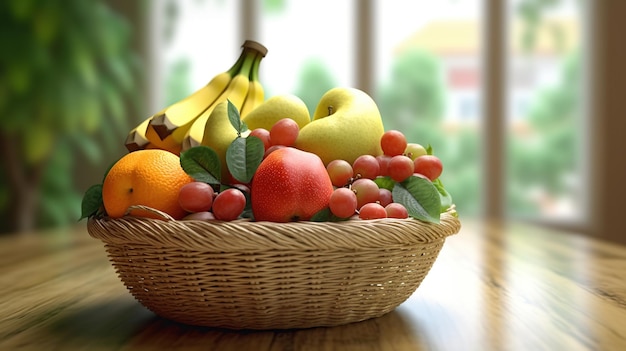 fresh fruit in basket