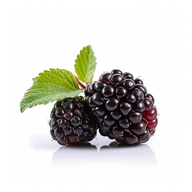 fresh fruit blackberries on white background