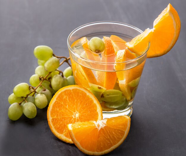 Fresh fruit Flavored infused water mix of orange and grape