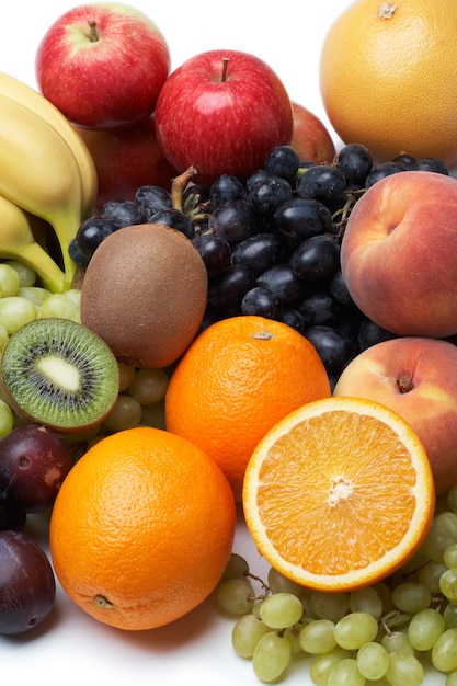 Fresh fruit fruit on white