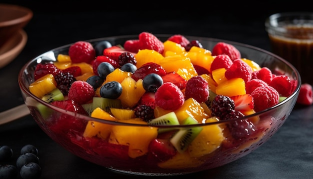 Fresh fruit salad a healthy summer snack generated by AI