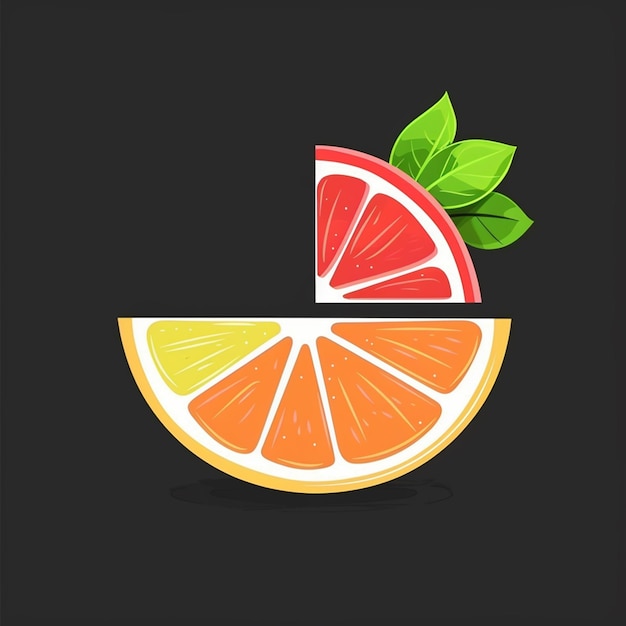 Fresh fruit slice vector logo isolated on background