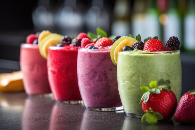 Fresh fruit smoothies AI generated