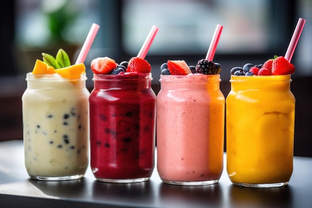 Fresh fruit smoothies AI generated