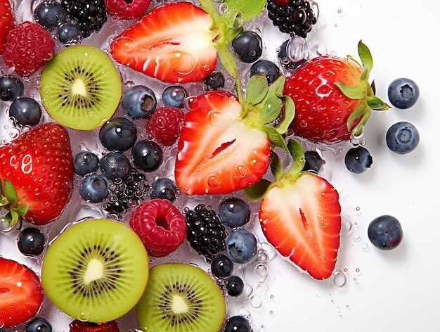 Fresh Fruits Assorted Fruits on White Background