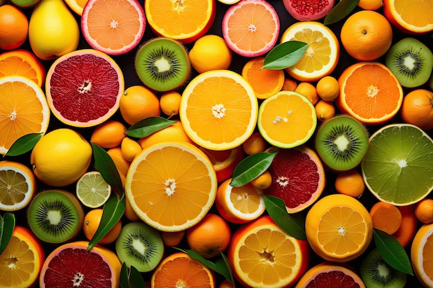 Fresh fruits background