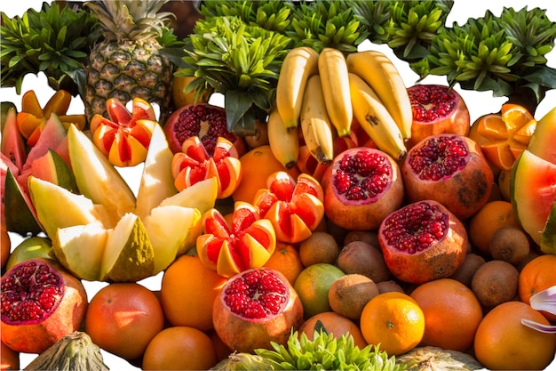 Fresh fruits isolated on a white background