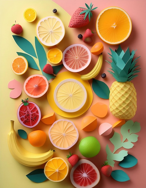 fresh fruits neatly arranged