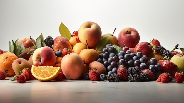 Fresh fruits on the table Concept of healthy eating and lifestylegenerative ai