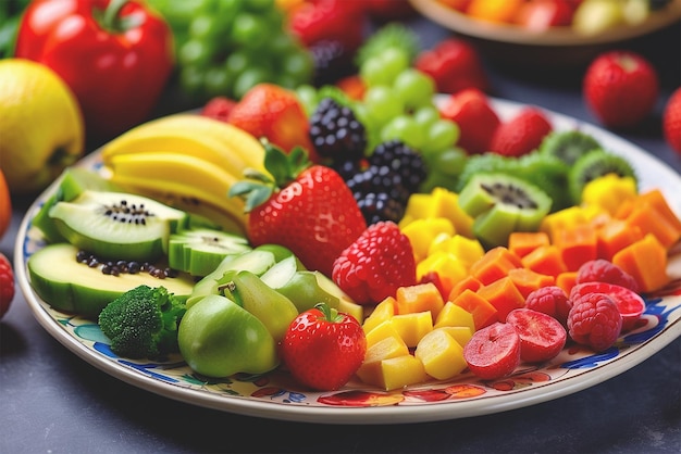 Fresh Fruits and Vegetables Artfully Arranged