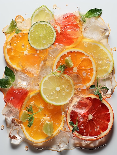 A fresh fruits with water splash