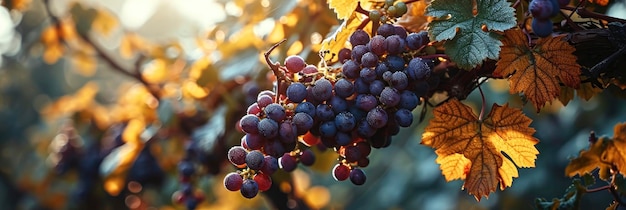 Fresh Garden Leaves Grapes Organic Gardening Banner Image