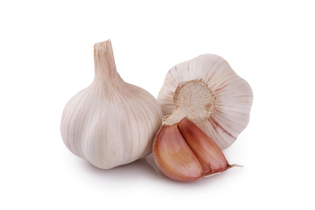 Fresh garlic isolated on white background