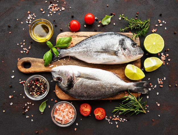 Fresh Gilthead bream fish