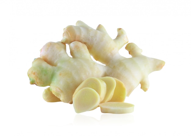 Fresh ginger isolate on white background