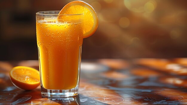 Fresh glass of orange juice