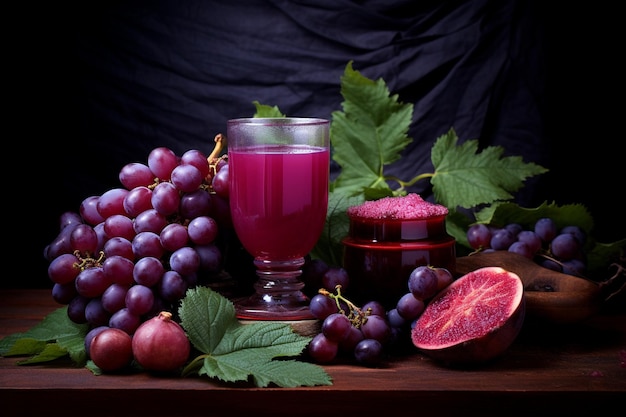 Fresh grape juice in glass