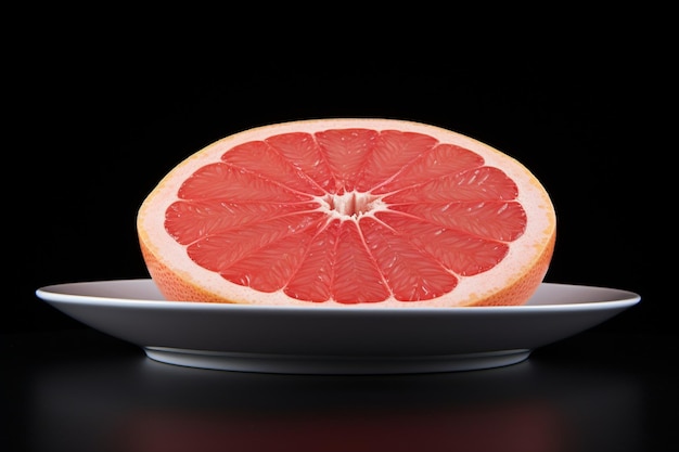 Photo fresh grapefruit on a ceramic plate with a glossy s natural sweetness grapefruit image photography