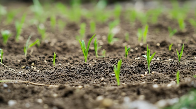 Photo fresh grass seed spread across tilled soil