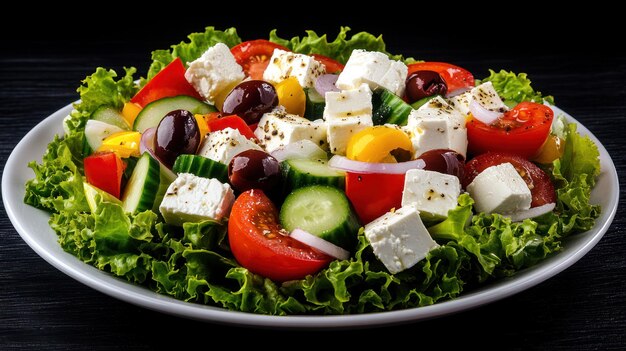 Fresh Greek Salad with Feta Cheese