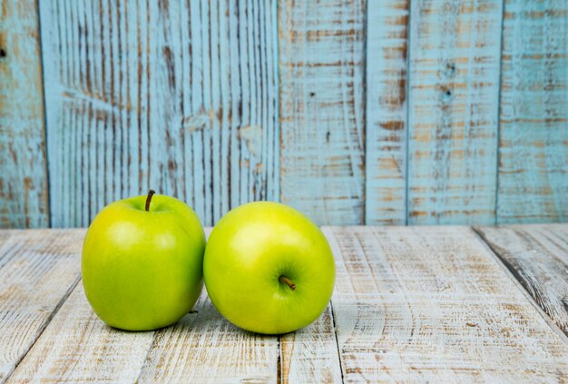 Fresh green apple on white background