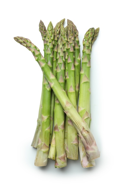 Fresh green asparagus isolated on white