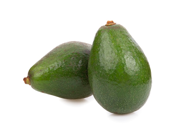 Fresh green Avocado on a white background