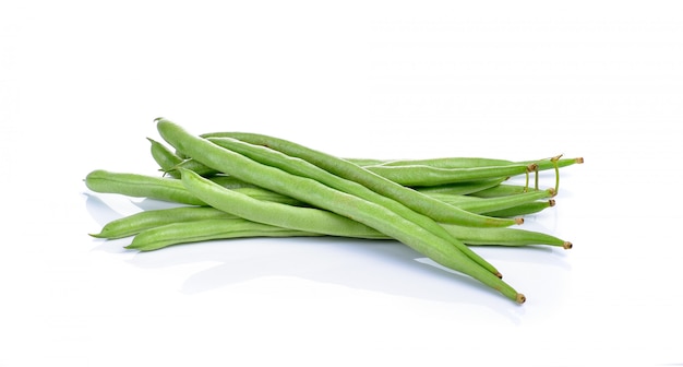 Fresh green beans isolated on white