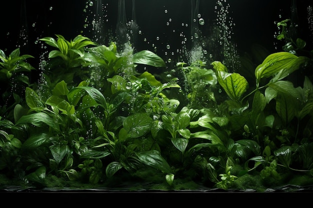 Fresh green botanical plants Generative Ai